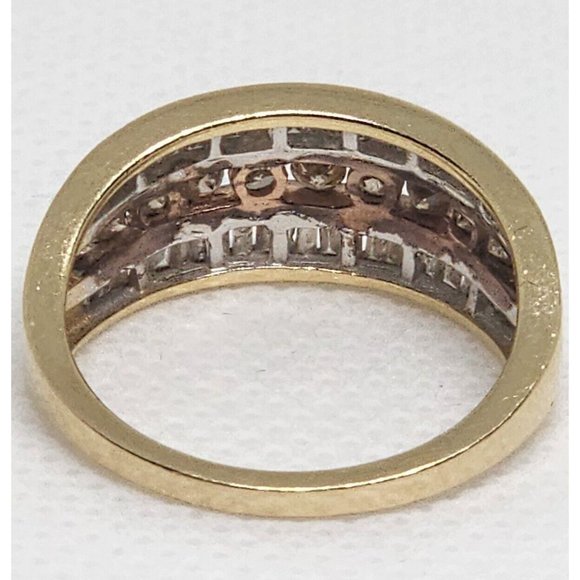 14K YELLOW GOLD HESSONITE & GOSHENITE RING  SIZE 6 - Picture 4 of 8